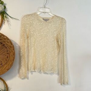 Vintage Cabi lace long sleeved moto boho